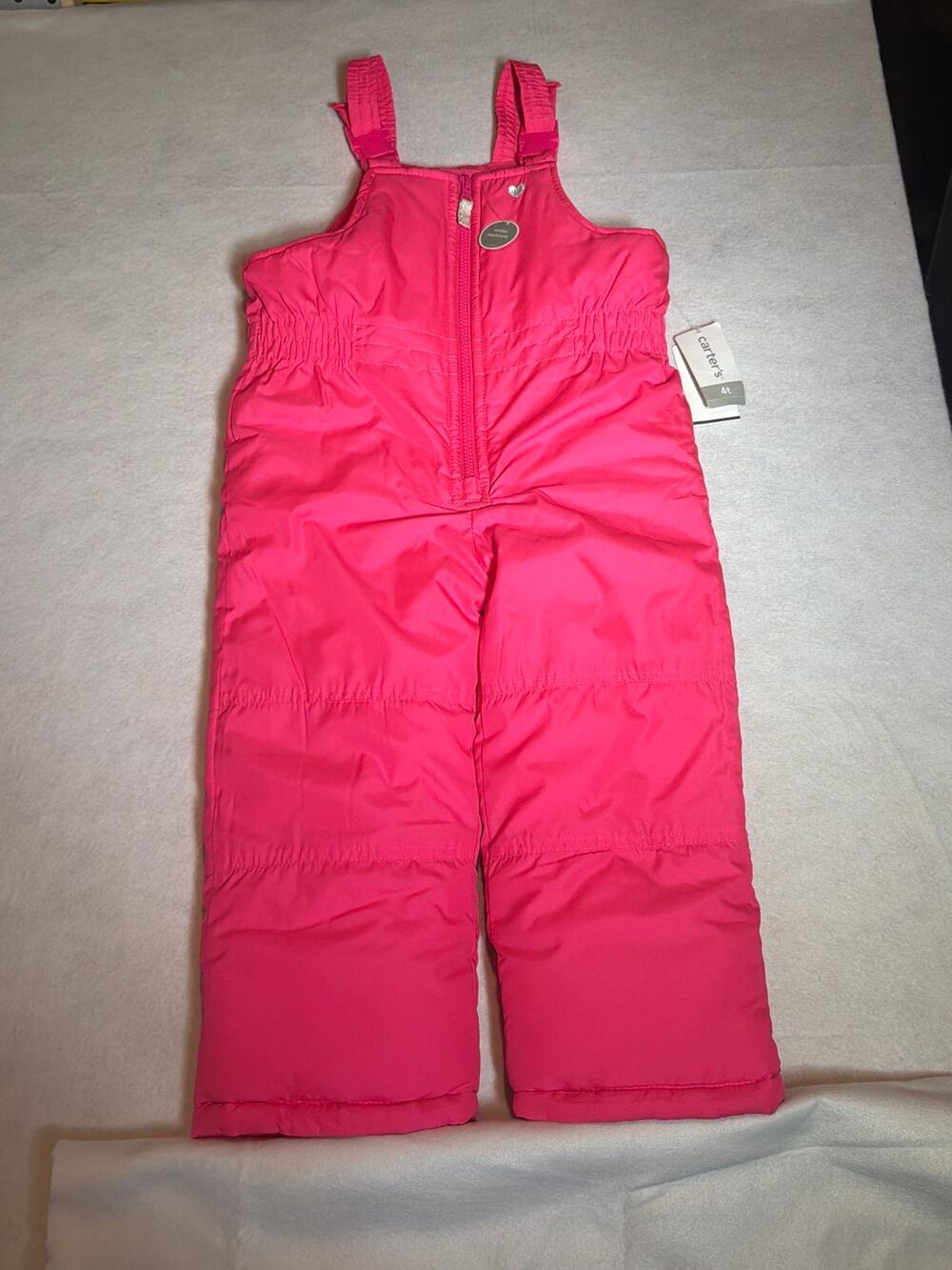 NWT Carter's Pink Girls Winter Snow Bib Pants Overalls 4T